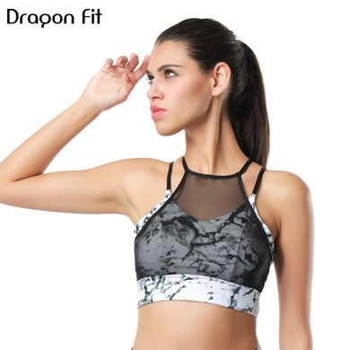 Dragon Fit New Women Mesh Sports Bra Breathable Athletic