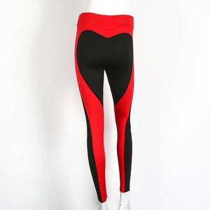 Didiopt Yoga Pants Patchwork Cute Heart Leggins