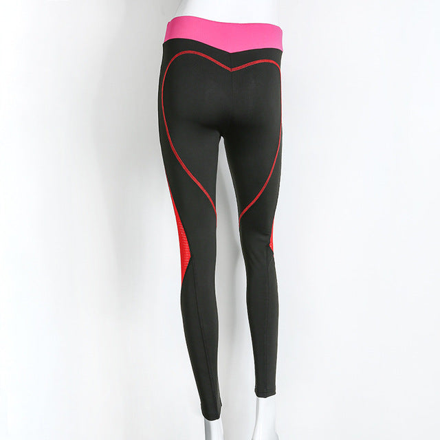 Didiopt Yoga Pants Patchwork Cute Heart Leggins